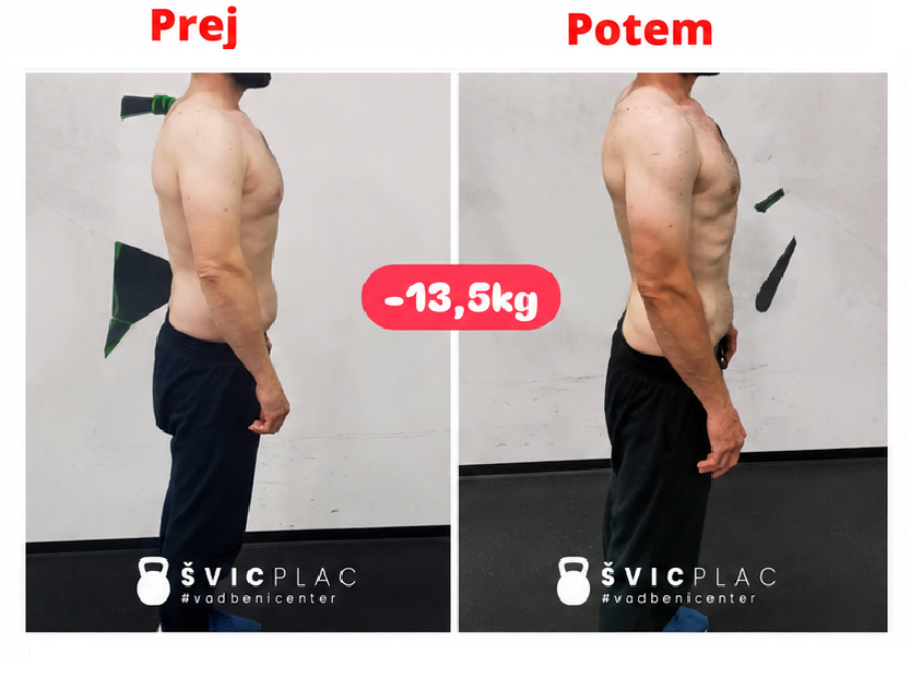 Mitja — primerjava pred in po, minus 13,5 kg